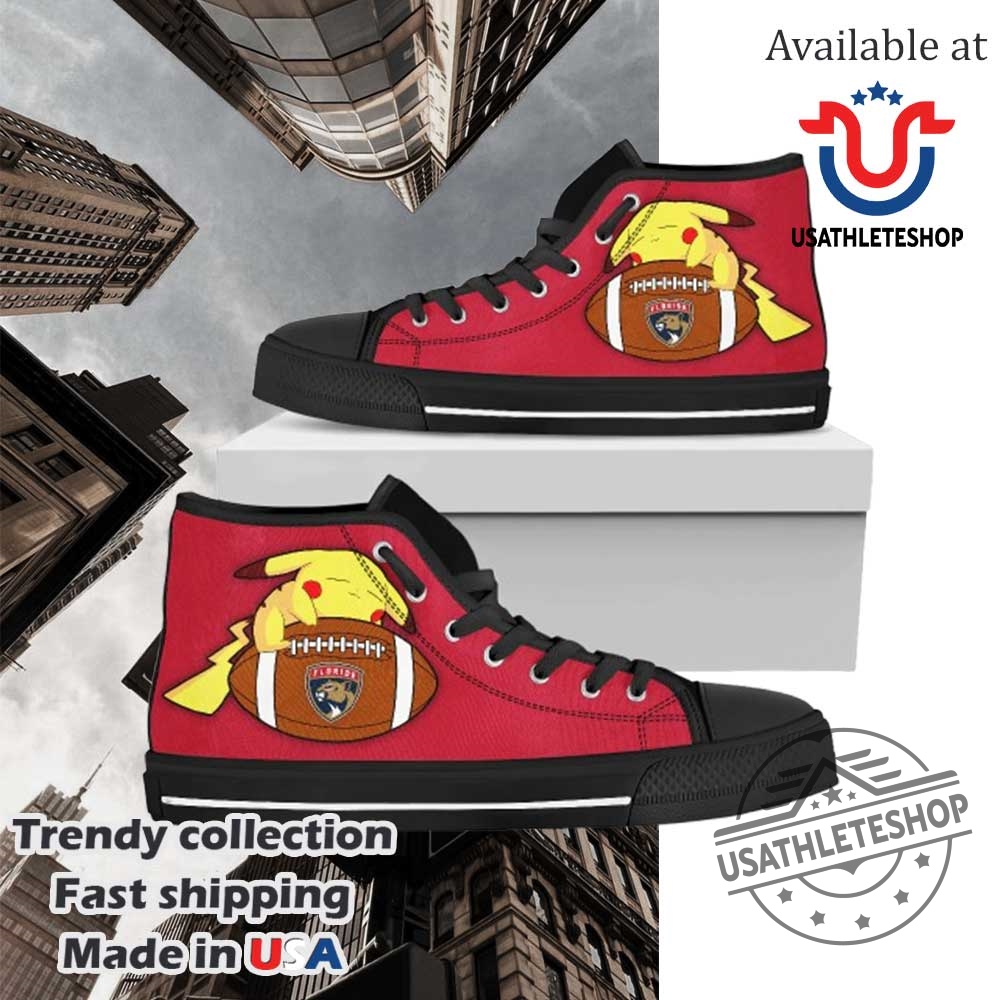 "Top Fan Footwear: Unique Sneakers for NHL and NBA Enthusiasts" 2 Pikachu Laying On Ball Florida Panthers High Top Shoes