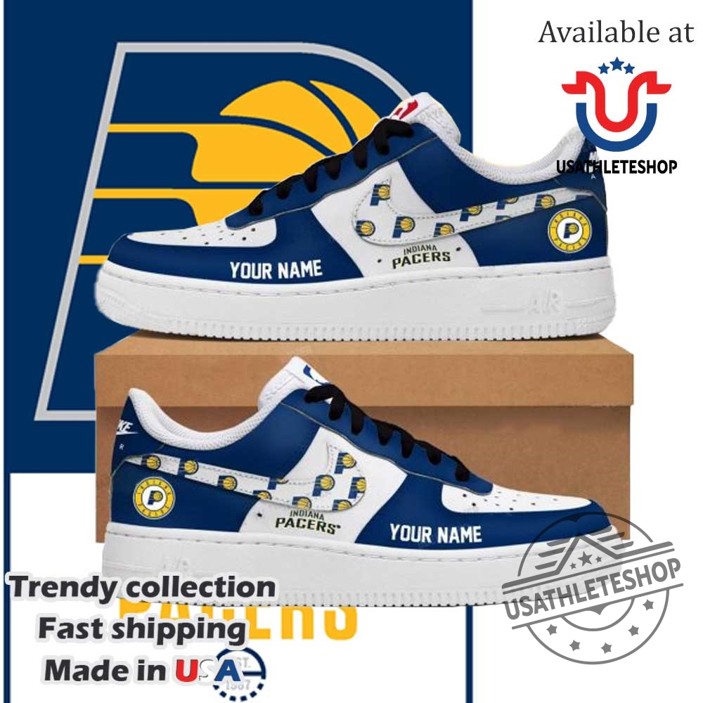 "Top Fan Footwear: Unique Sneakers for NHL and NBA Enthusiasts" 6 Nba Indiana Pacers Custom Name Blue Air Force 1 Sneakers Shoes