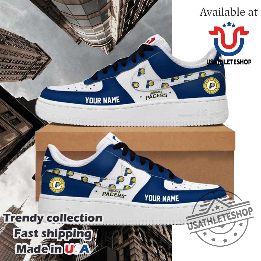 Nba Indiana Pacers Custom Name Blue Air Force 1 Sneakers Shoes 7 NBA Indiana Pacers Custom Name Blue Air Force 1 Sneakers Shoes