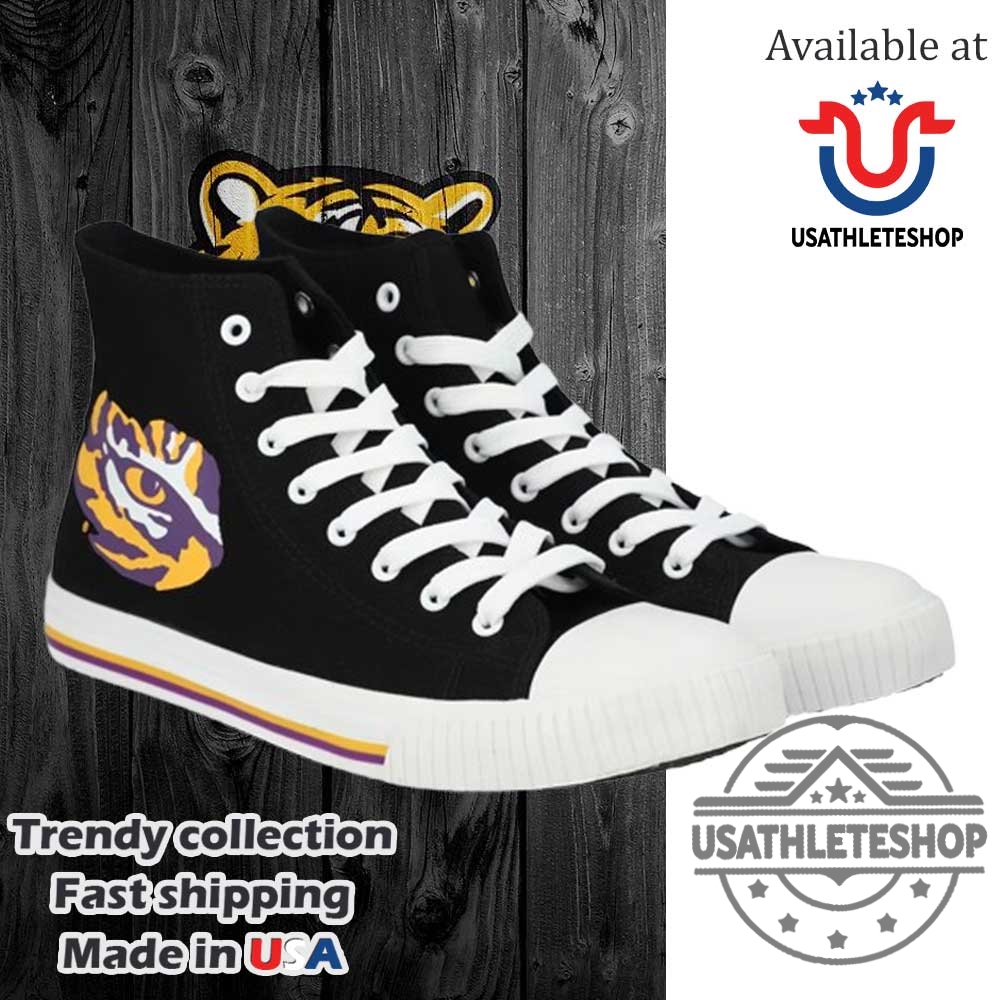 "Top LSU Tigers Sneakers and Apparel to Show Your Team Pride" 5 Foco Lsu Tigers Big Logo High Top Canvas Shoes