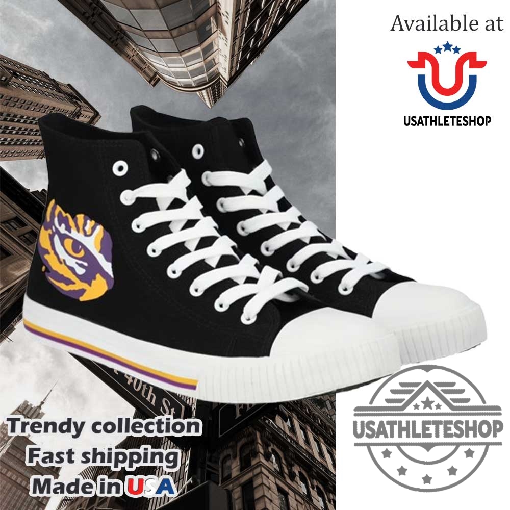 Foco Lsu Tigers Big Logo High Top Canvas Shoes 3 FOCO LSU Tigers Big Logo High Top Canvas Shoes