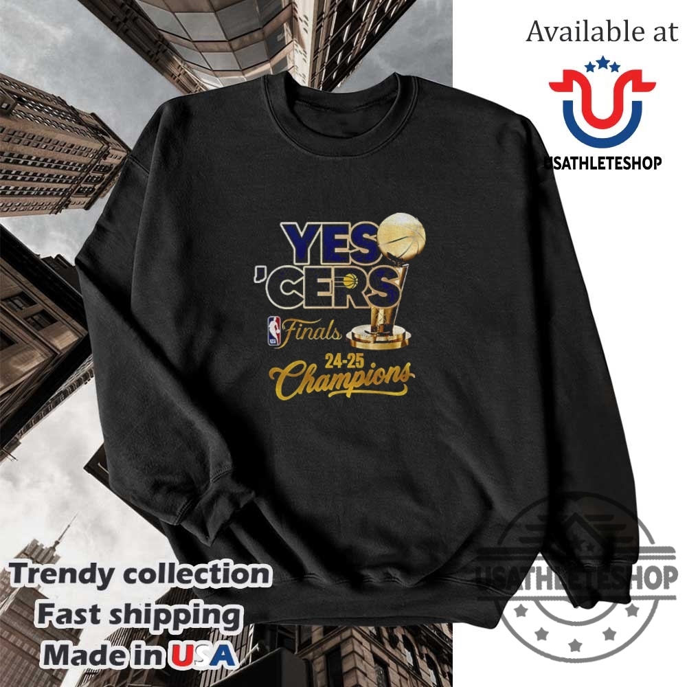 Yes Cers Indiana Pacers Nba Finals 2425 Champions Trophy Logo Shirt 5 Yes βCers Indiana Pacers NBA Finals 24-25 Champions Trophy logo shirt