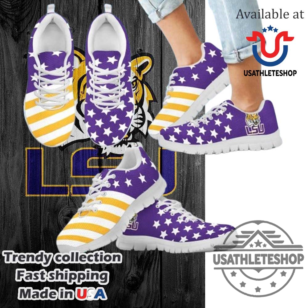 American Flag Full Stars Lsu Tigers Sneakers Shoes 5 American Flag Full Stars LSU Tigers Sneakers Shoes