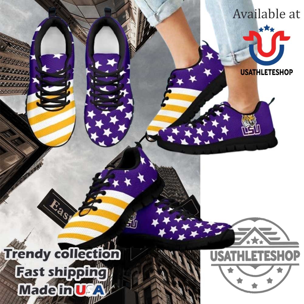 American Flag Full Stars Lsu Tigers Sneakers Shoes 6 American Flag Full Stars LSU Tigers Sneakers Shoes