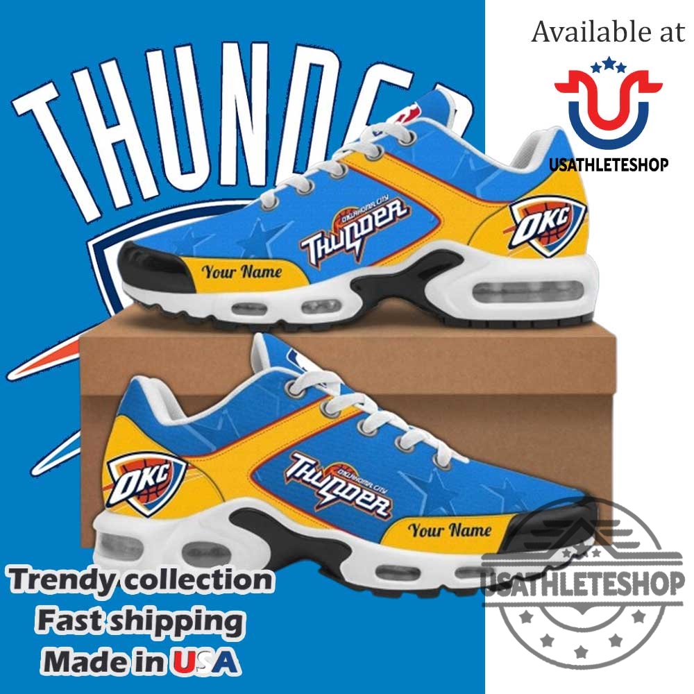 "Top LSU Tigers Sneakers and Apparel to Show Your Team Pride" 36 Oklahoma City Thunder Personalized Air Max Plus Sneakers