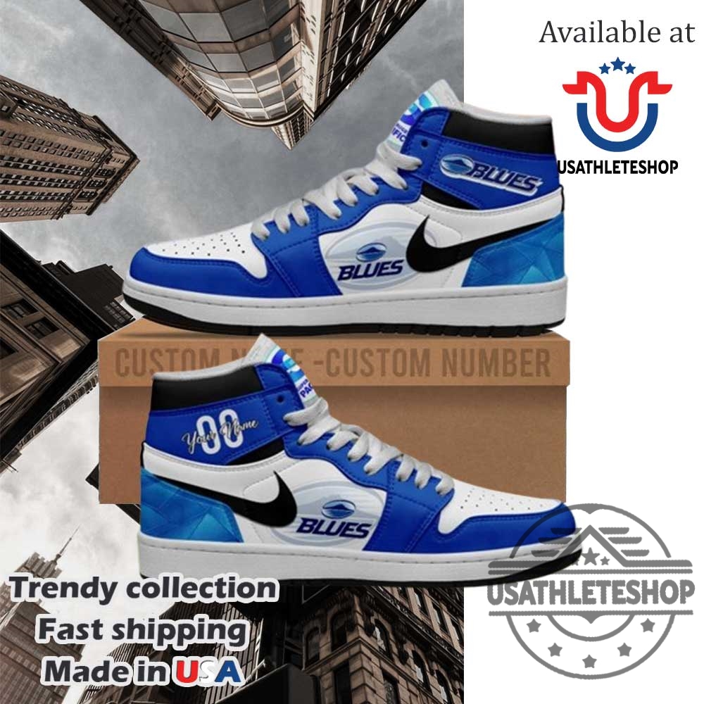 Personalized Blues Air Jordan 1 Hightop Shoes