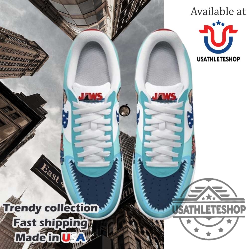 Jaws Happy 4Th Of July Air Force 1 Sneakers Shoes 5 Jaws Happy 4th Of July Air Force 1 Sneakers Shoes