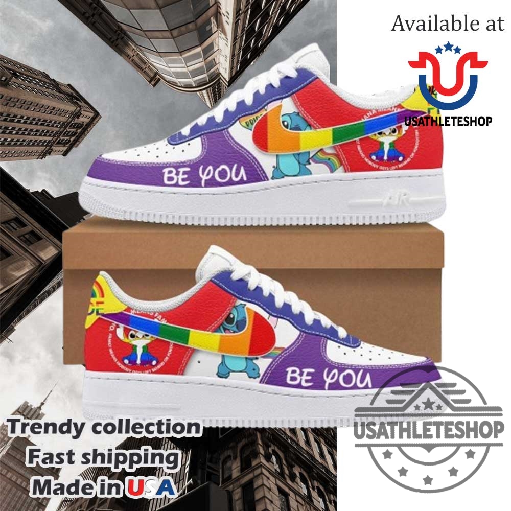 Stitch Happy Pride Day Nike Air Force 1 Shoes