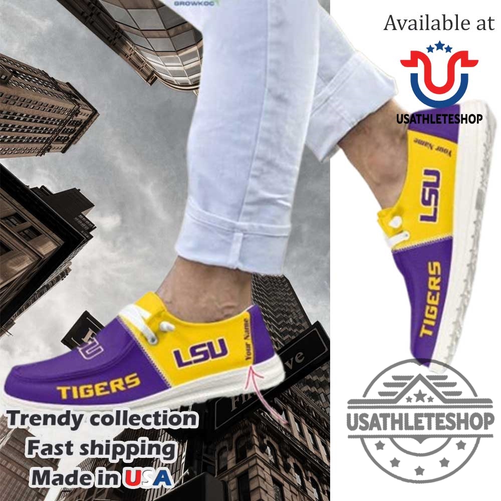Lsu Tigers Personalized Hey Dude Shoes 4 LSU Tigers Personalized Hey Dude Shoes
