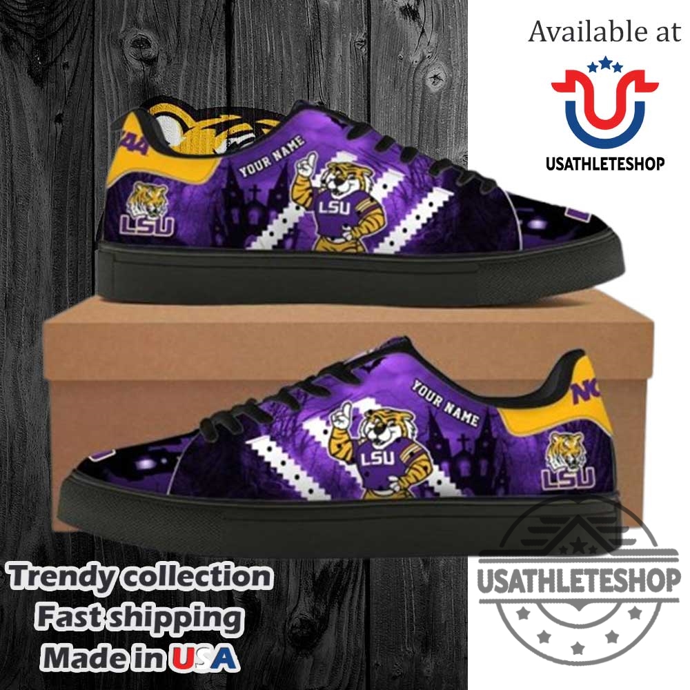 "Top 10 Patriotic Air Force 1 Shoes for July 4th" 15 Lsu Tigers The Tigers Football Team Personalized Stan Smith Shoes Black Sole