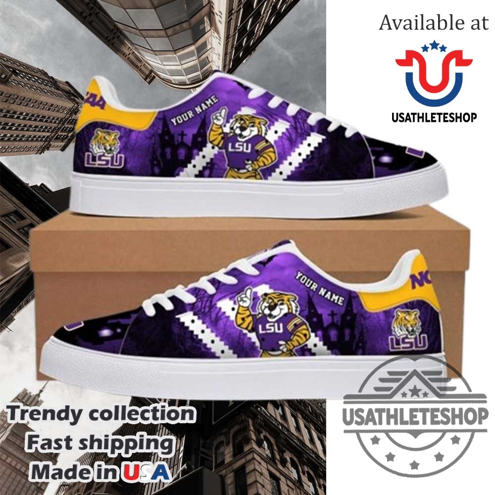 Lsu Tigers The Tigers Football Team Personalized Stan Smith Shoes White Sole 5 LSU Tigers The Tigers Football Team Personalized Stan Smith Shoes White Sole