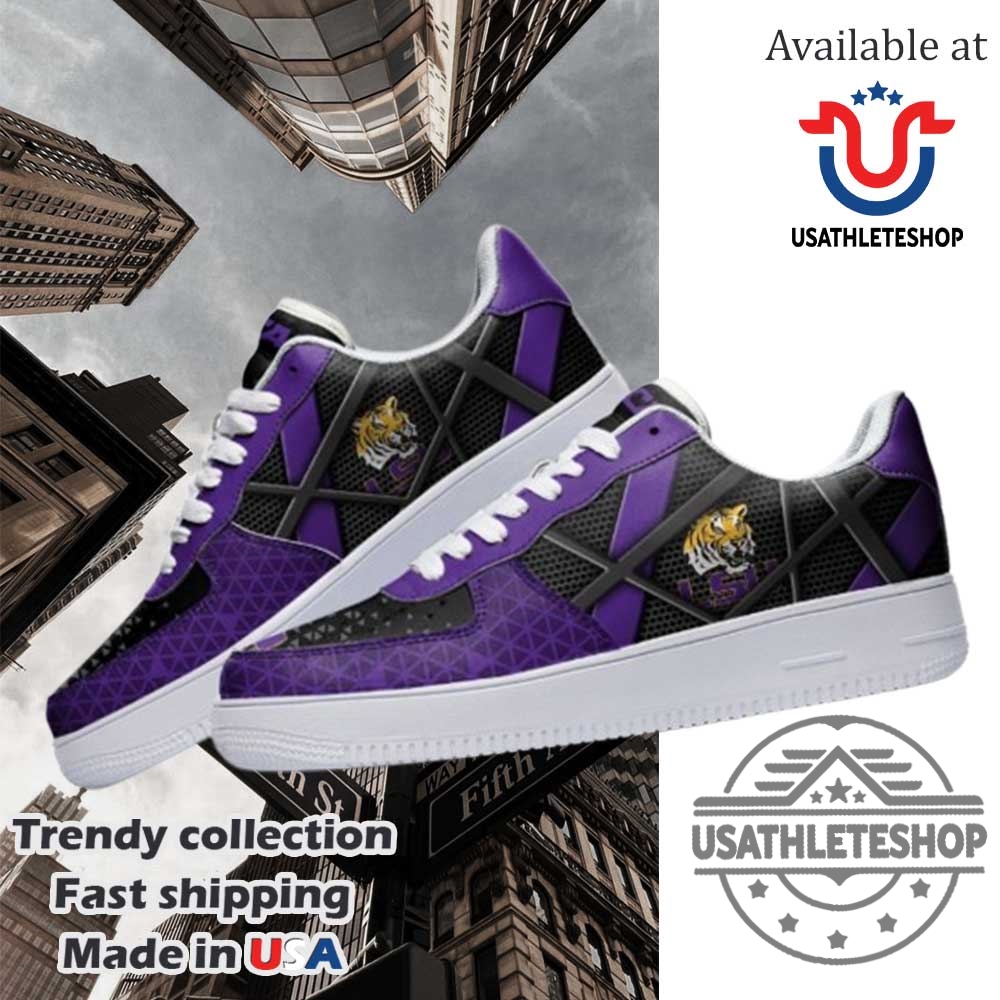 Lsu Tigers Purple And Black Sneakers Custom College Basketball Shoes 3 LSU Tigers Purple and Black Sneakers – Custom College Basketball Shoes