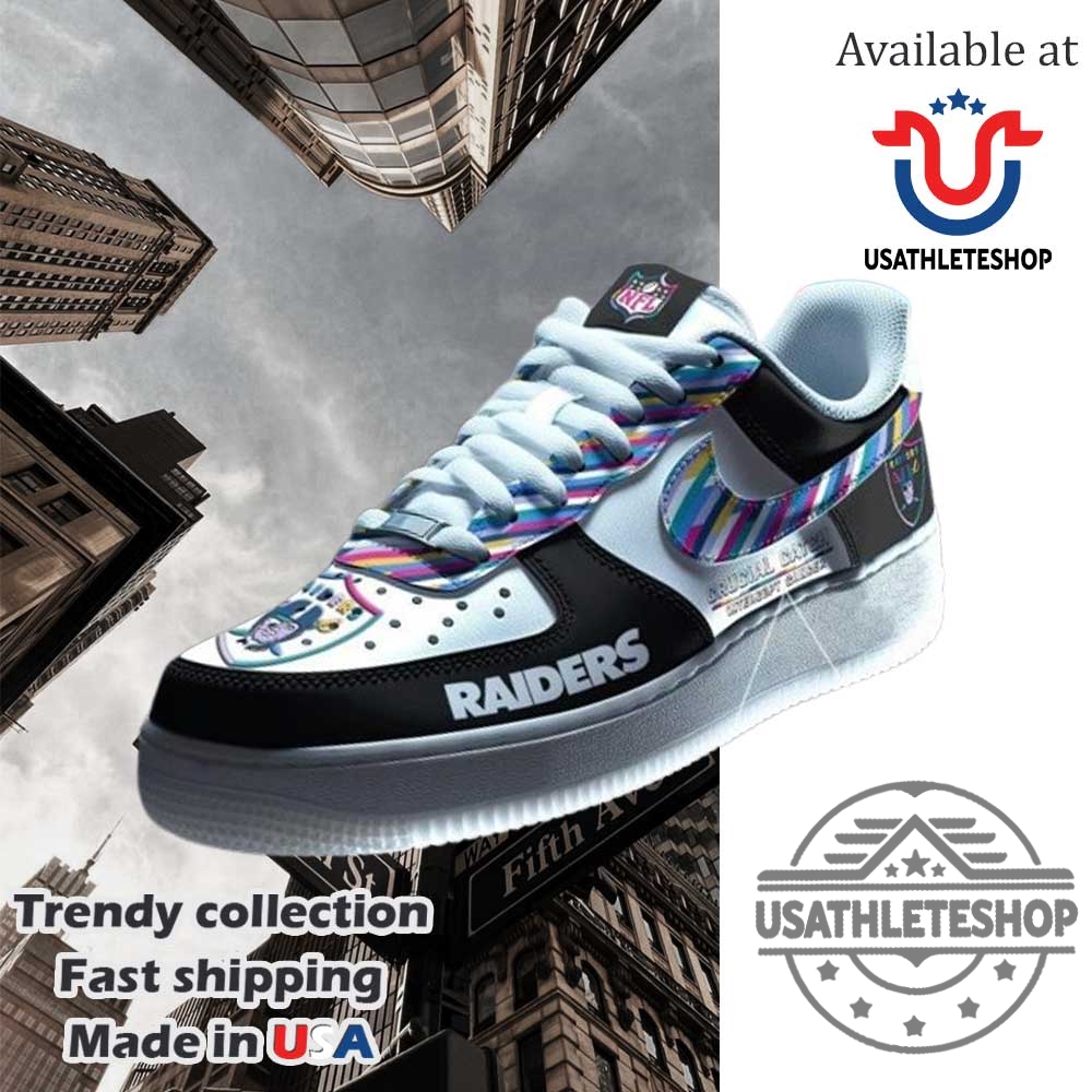 "Top 10 Patriotic Air Force 1 Shoes for July 4th" 19 Las Vegas Raiders Crucial Catch Intercept Cancer Air Force 1 Shoes