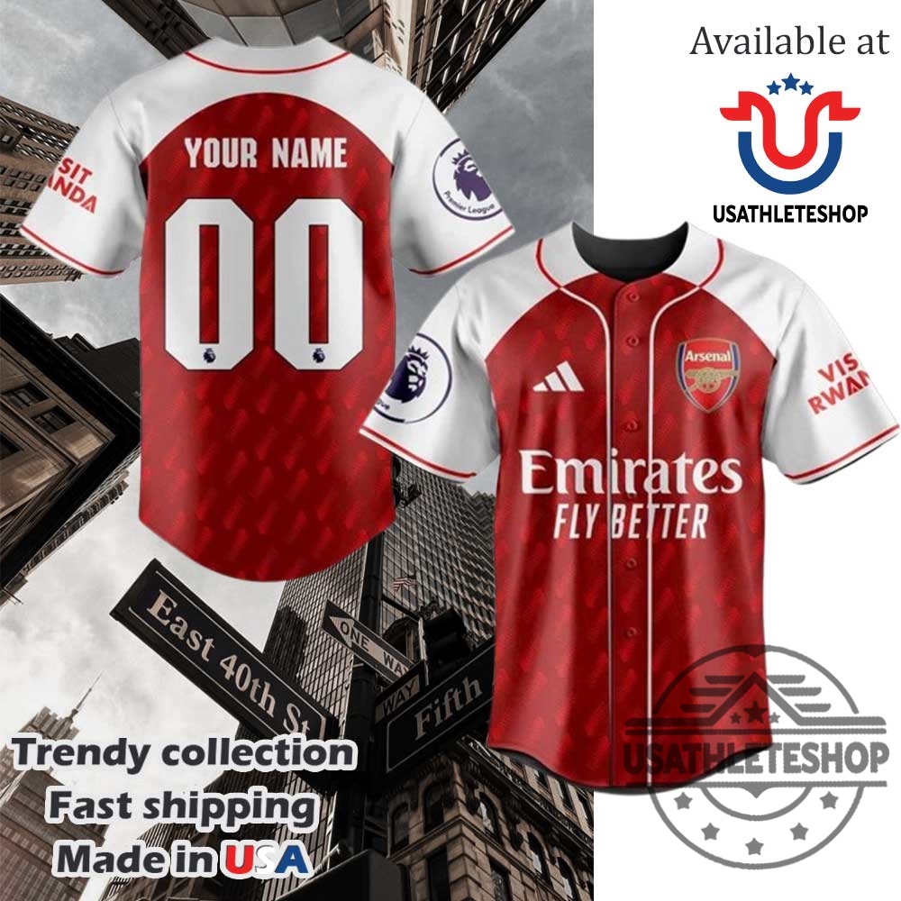 Custom Football Team Arsenal Baseball Jersey