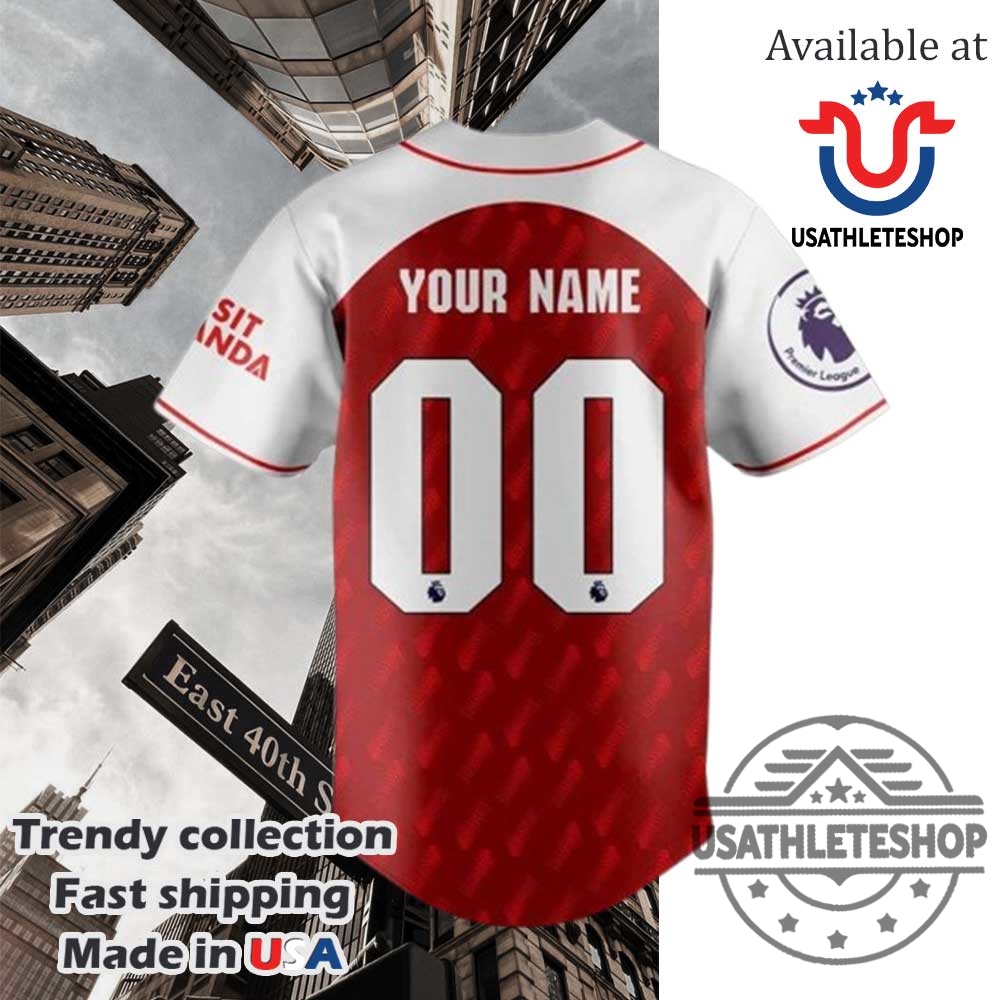 Custom Football Team Arsenal Baseball Jersey 4 Custom Football Team Arsenal Baseball Jersey