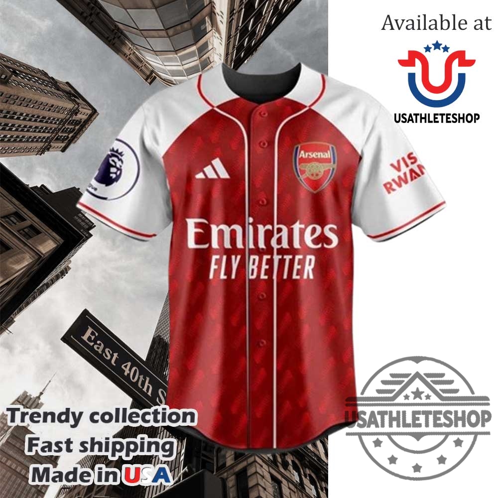 Custom Football Team Arsenal Baseball Jersey 5 Custom Football Team Arsenal Baseball Jersey