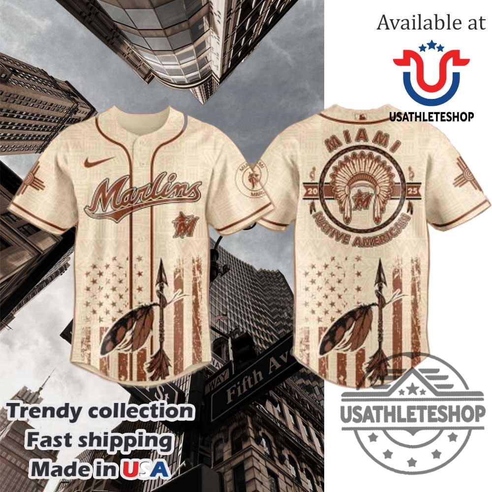 "Top 2025 MLB and Soccer Crossover Jerseys Boost Your Style" 25 Miami Marlins Mlb X Native American Heritage Month Jersey