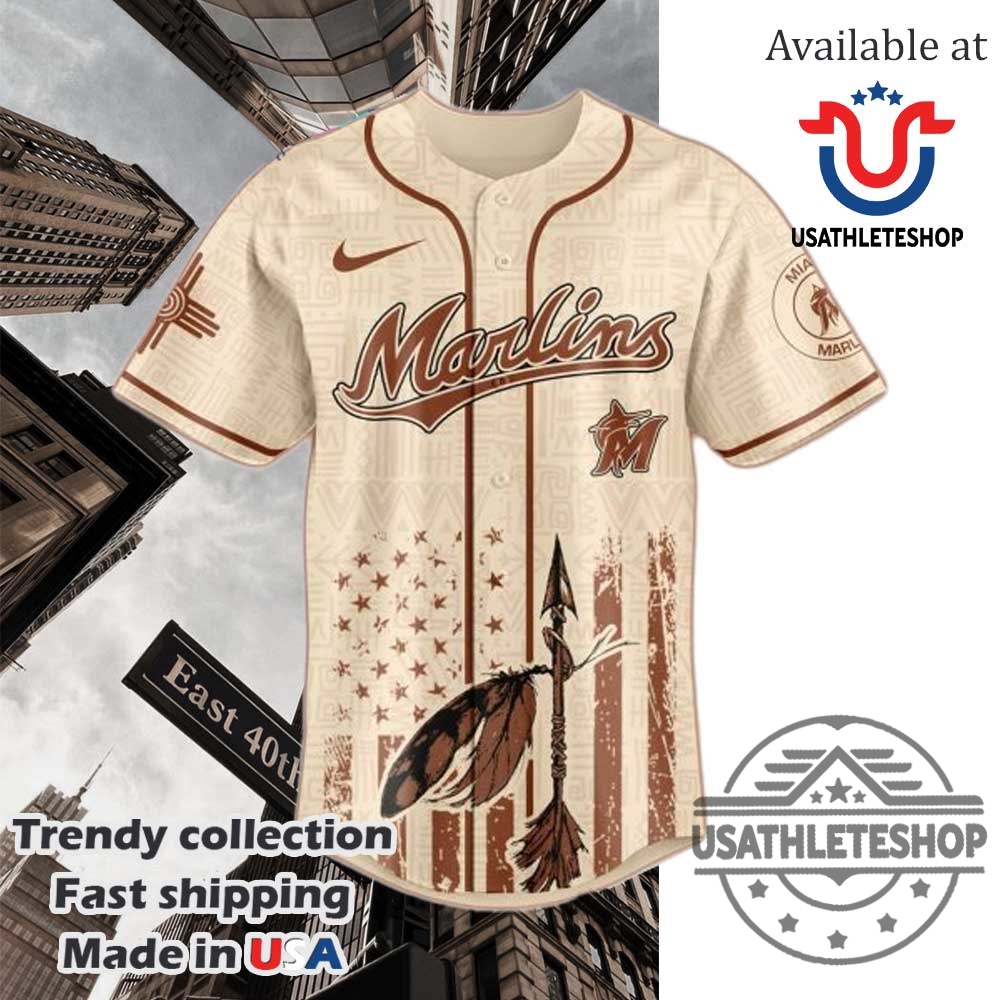 Miami Marlins Mlb X Native American Heritage Month Jersey 4 Miami Marlins MLB x Native American Heritage Month Jersey
