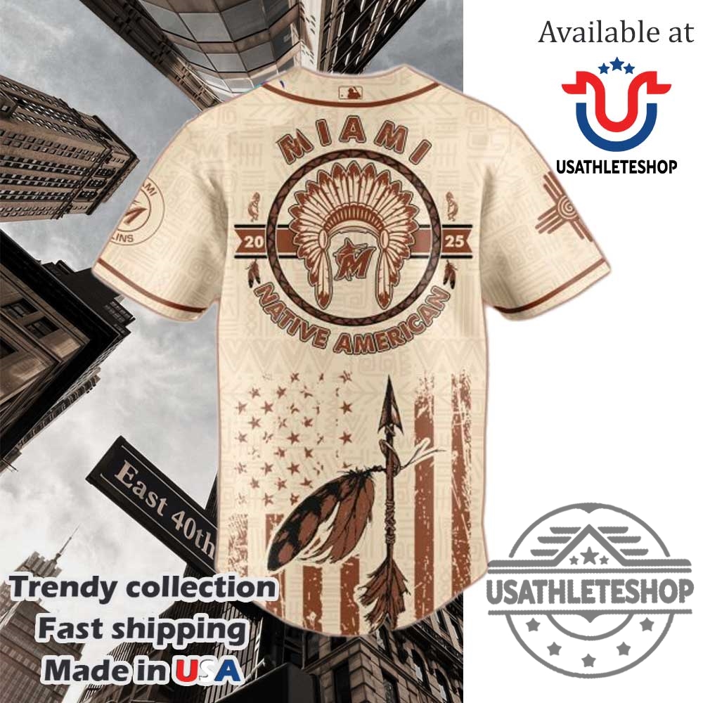 Miami Marlins Mlb X Native American Heritage Month Jersey 5 Miami Marlins MLB x Native American Heritage Month Jersey