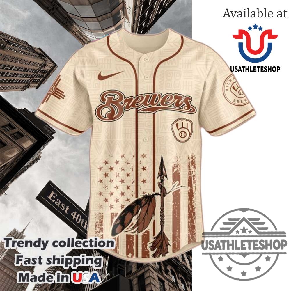 Milwaukee Brewers Mlb X Native American Heritage Month Jersey 5 Milwaukee Brewers MLB x Native American Heritage Month Jersey