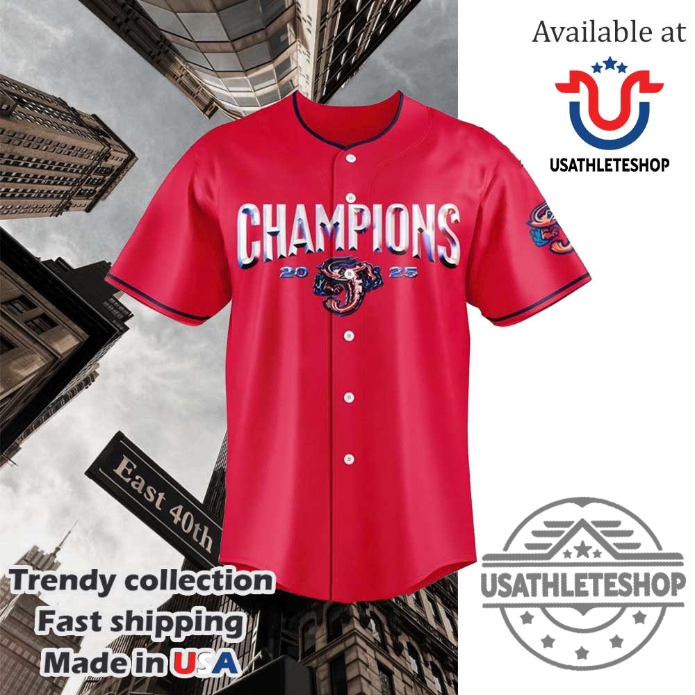 Jacksonville Jumbo Shrimp International League First Half Champions 2025 Baseball Jersey 5 Jacksonville Jumbo Shrimp International League First Half Champions 2025 Baseball Jersey