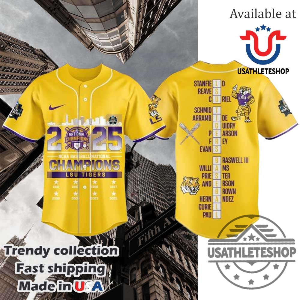 "Top 2025 MLB and Soccer Crossover Jerseys Boost Your Style" 33 2025 Lsu Tigers 2025 Ncaa Division National Champions Baseball Gold Jersey