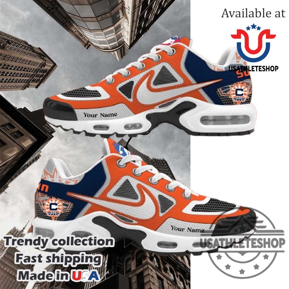 "Top Custom Shoes: Messi, NCAA Champs, MCR, Prince, Volbeat" 25 Connecticut Sun Nike Air Max Shoes Customizable Wnba Fan Sneakers