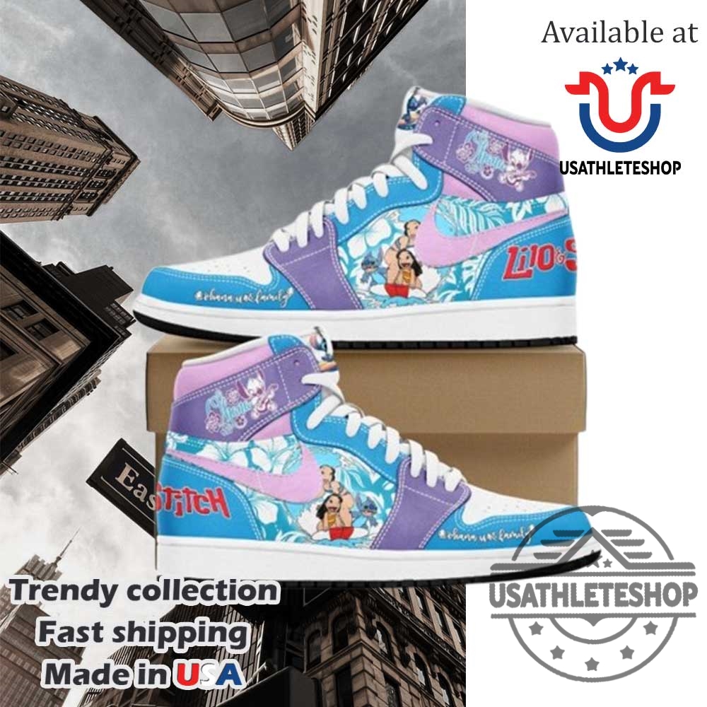 Lilo And Stitch Ohana Means Family Air Jordan 1 High Top
