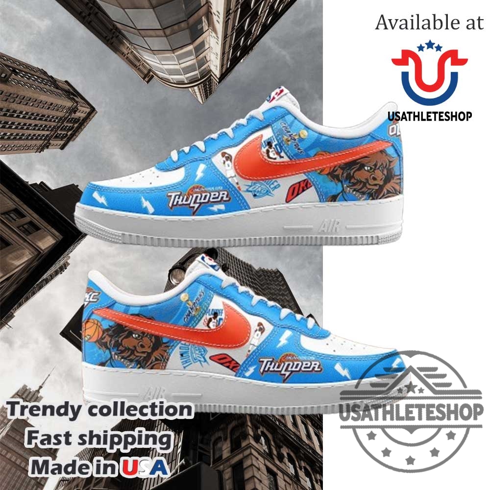 Oklahoma City Thunder 2025 Nba Champions Limited Air Force 1 Sneakers Shoes