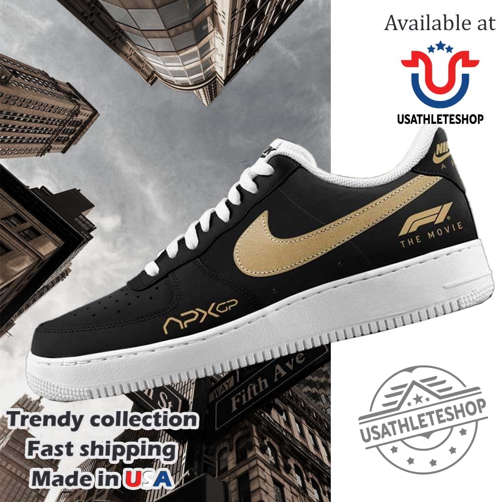 "Exclusive Movie Collaboration: Limited Edition Nike & Air Jordan Releases" 4 Formula 1 The Movie Black Gold Nike Air Force 1 Sneakers Limited Edition Amg Petronas X Apxgp Collaboration