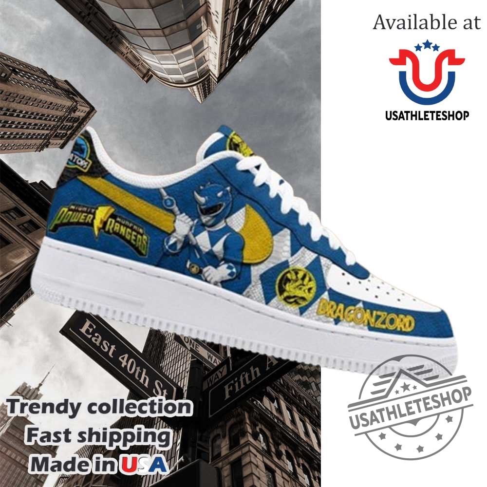 "Exclusive Movie Collaboration: Limited Edition Nike & Air Jordan Releases" 7 Power Rangers All Characters Blue Nike Air Force 1 Sneaker
