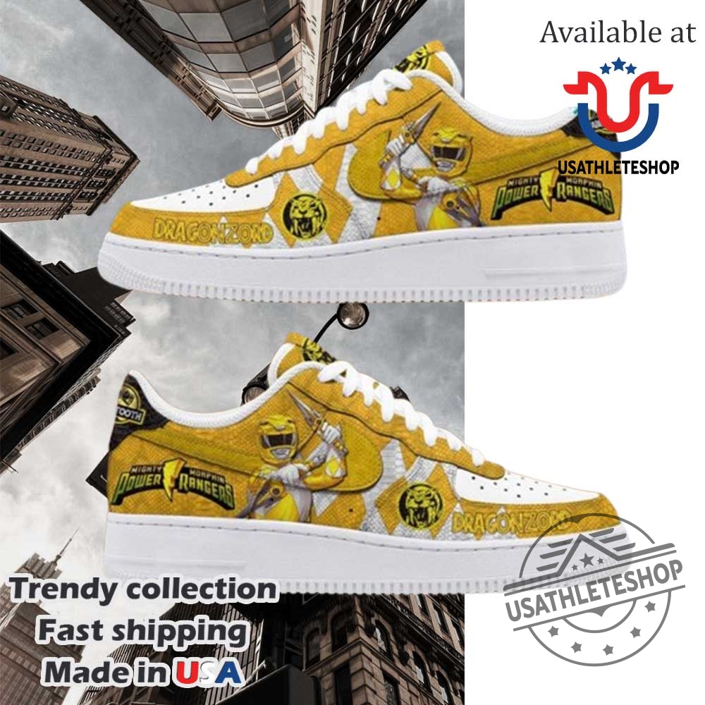 Power Rangers All Characters Yellow Nike Air Force 1 Sneaker 3 Power Rangers All Characters Yellow Nike Air Force 1 Sneaker