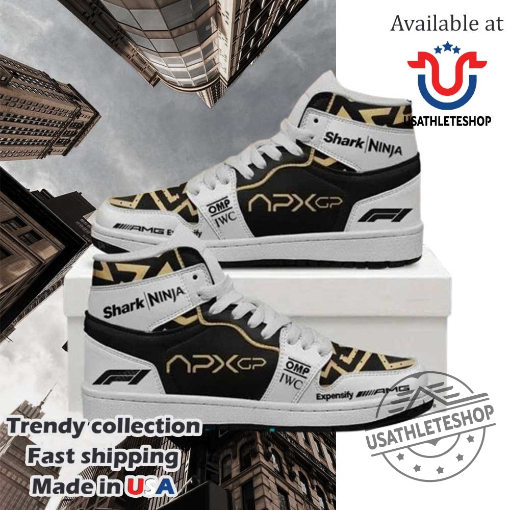 Formula 1 The Movie Black Gold Nike Hightop Sneakers Limited Edition Amg Petronas X Apxgp X Shark Ninja Collaboration 3 Formula 1 The Movie Black Gold Nike High-Top Sneakers Limited Edition AMG Petronas X APXGP x Shark Ninja Collaboration