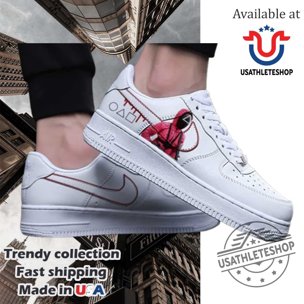 "Exclusive Movie Collaboration: Limited Edition Nike & Air Jordan Releases" 12 Squid Game Guard Nike Air Force 1 Sneakers Shoes