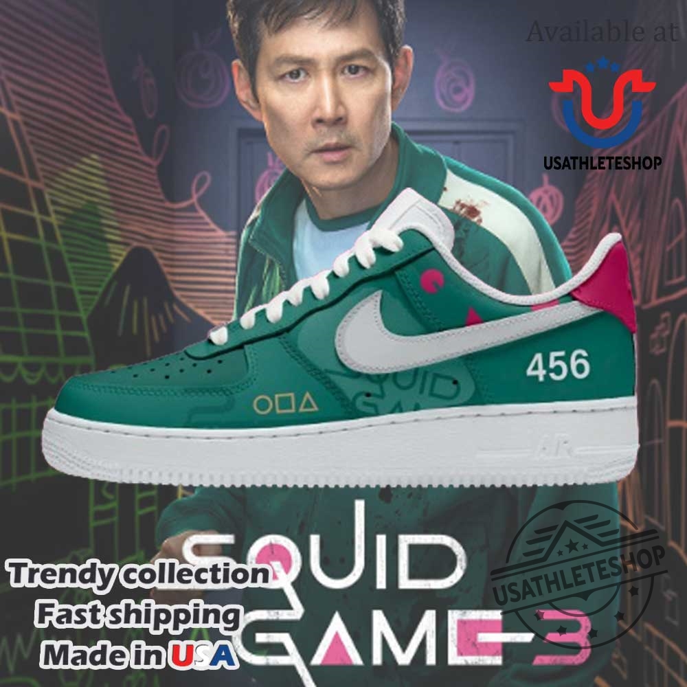 "Exclusive Movie Collaboration: Limited Edition Nike & Air Jordan Releases" 13 Custom Number Nike Air Force 1 Sneakers Squid Gameinspired Green Pink Design