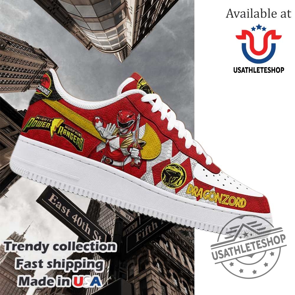"Exclusive Movie Collaboration: Limited Edition Nike & Air Jordan Releases" 16 Power Rangers All Characters Red Nike Air Force 1 Sneaker