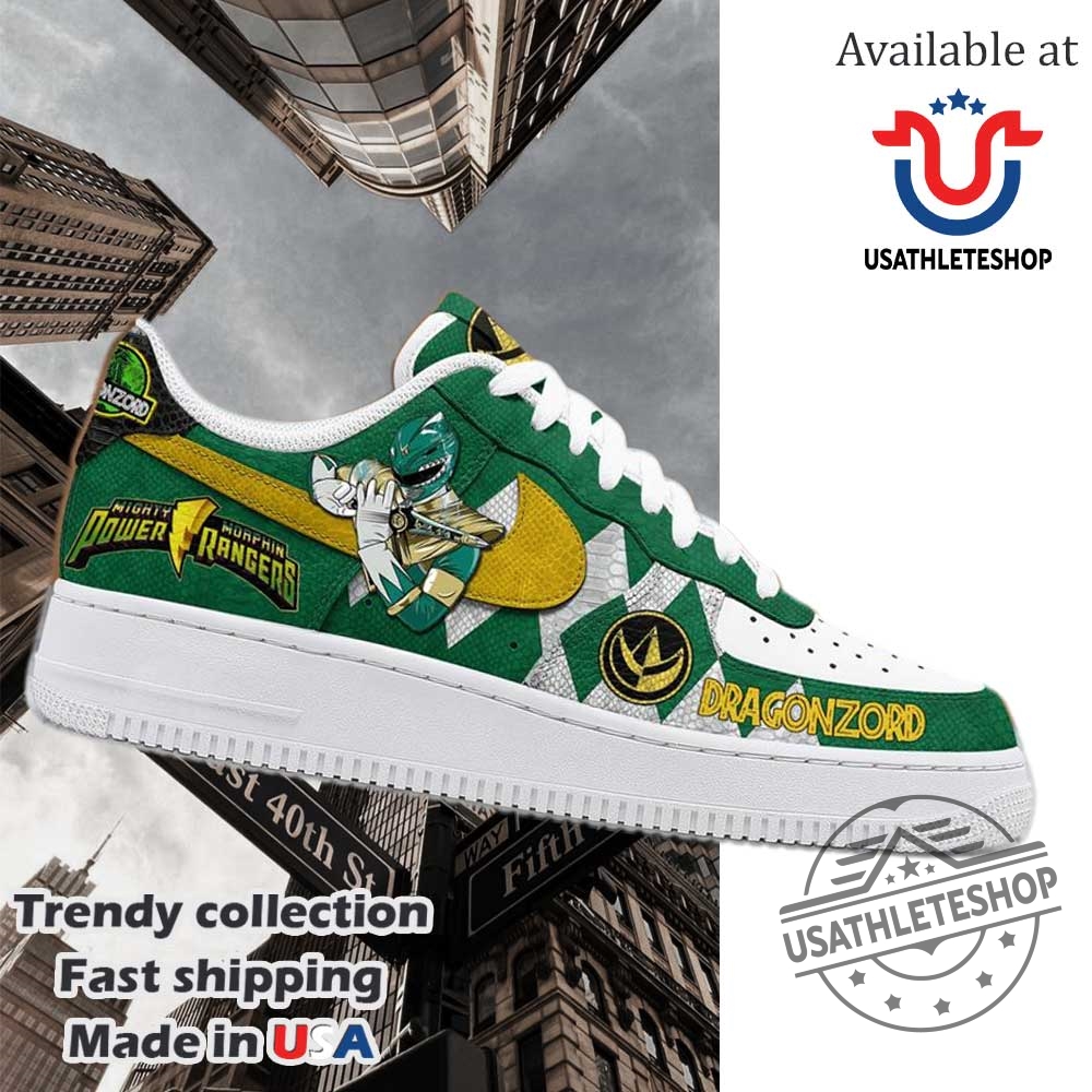 "Exclusive Movie Collaboration: Limited Edition Nike & Air Jordan Releases" 17 Power Rangers All Characters Green Nike Air Force 1 Sneaker