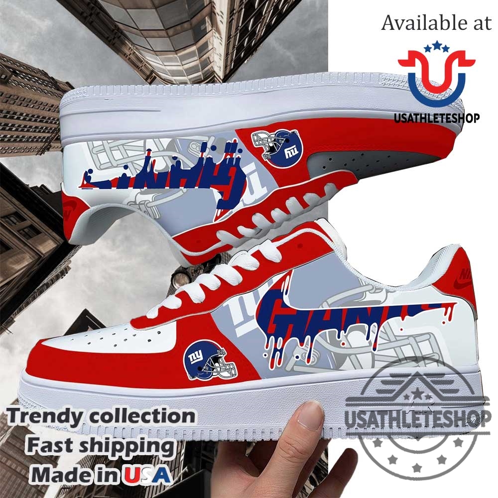 New York Giants Nfl Team Logo Custom Air Force 1 Running Shoes