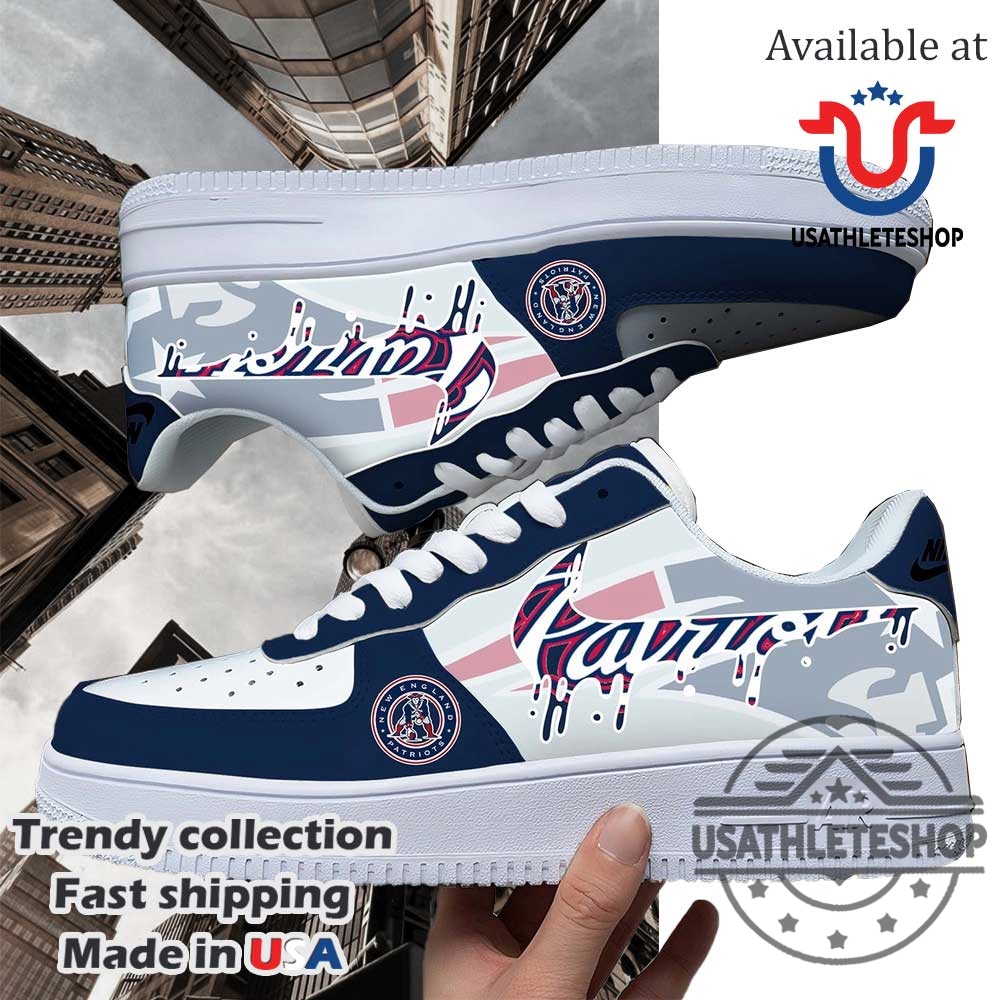 New England Patriots Nfl Team Logo Custom Air Force 1 Running Shoes