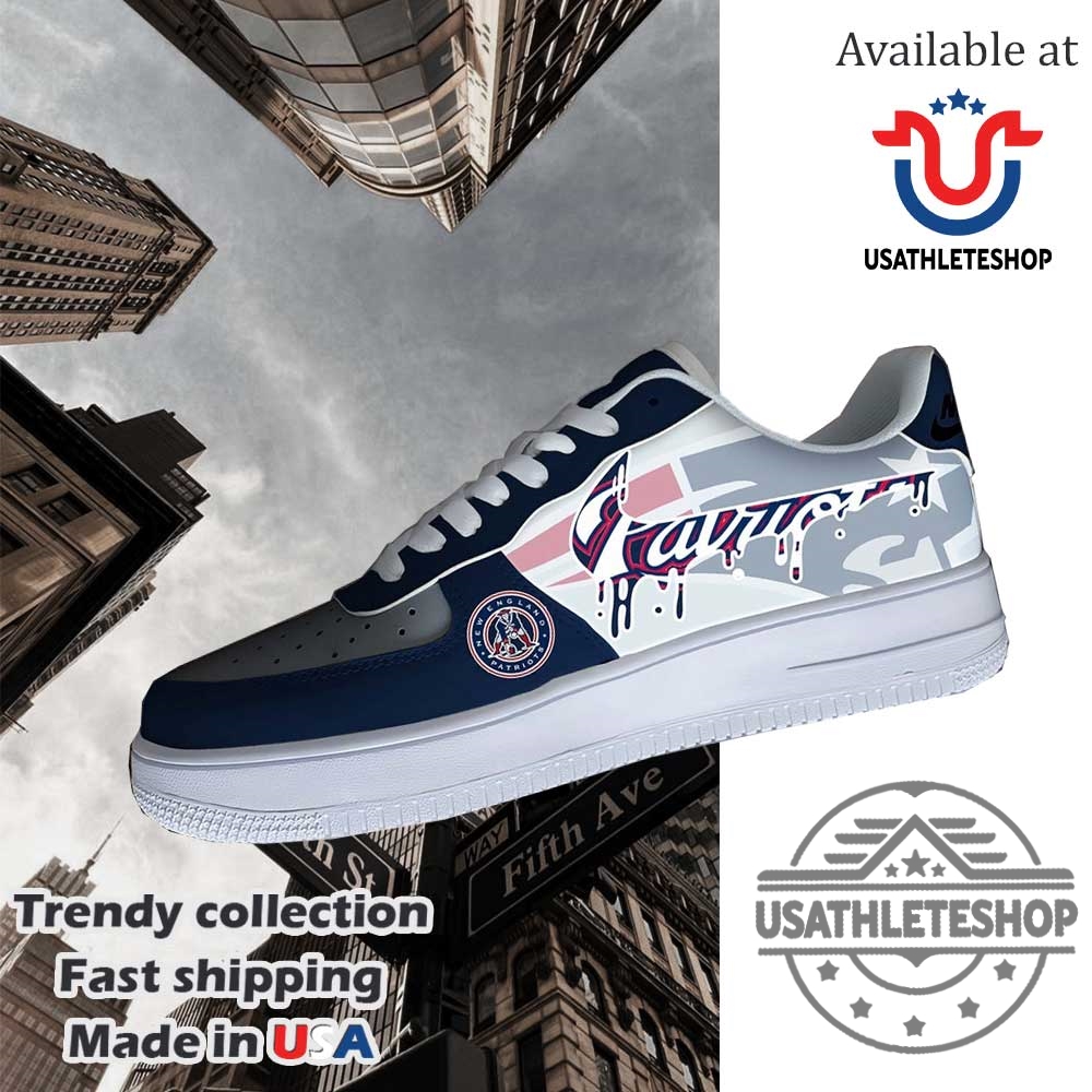 New England Patriots Nfl Team Logo Custom Air Force 1 Running Shoes 3 New England Patriots NFL Team Logo Custom Air Force 1 Running Shoes