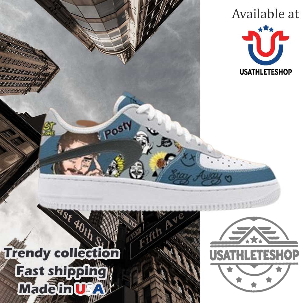 Post Malone Posty Stay Away Custom Air Force 1 Shoes 3 Post Malone POSTY “Stay Away” Custom Air Force 1 Shoes