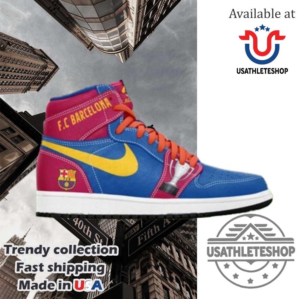Fc Barcelona Custom Air Jordan 1 High Top Sneakers