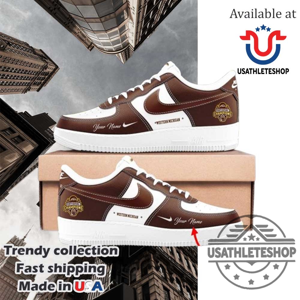 Western Michigan Broncos 2025 Ncaa Mens Hockey Champions Air Force 1 Shoes