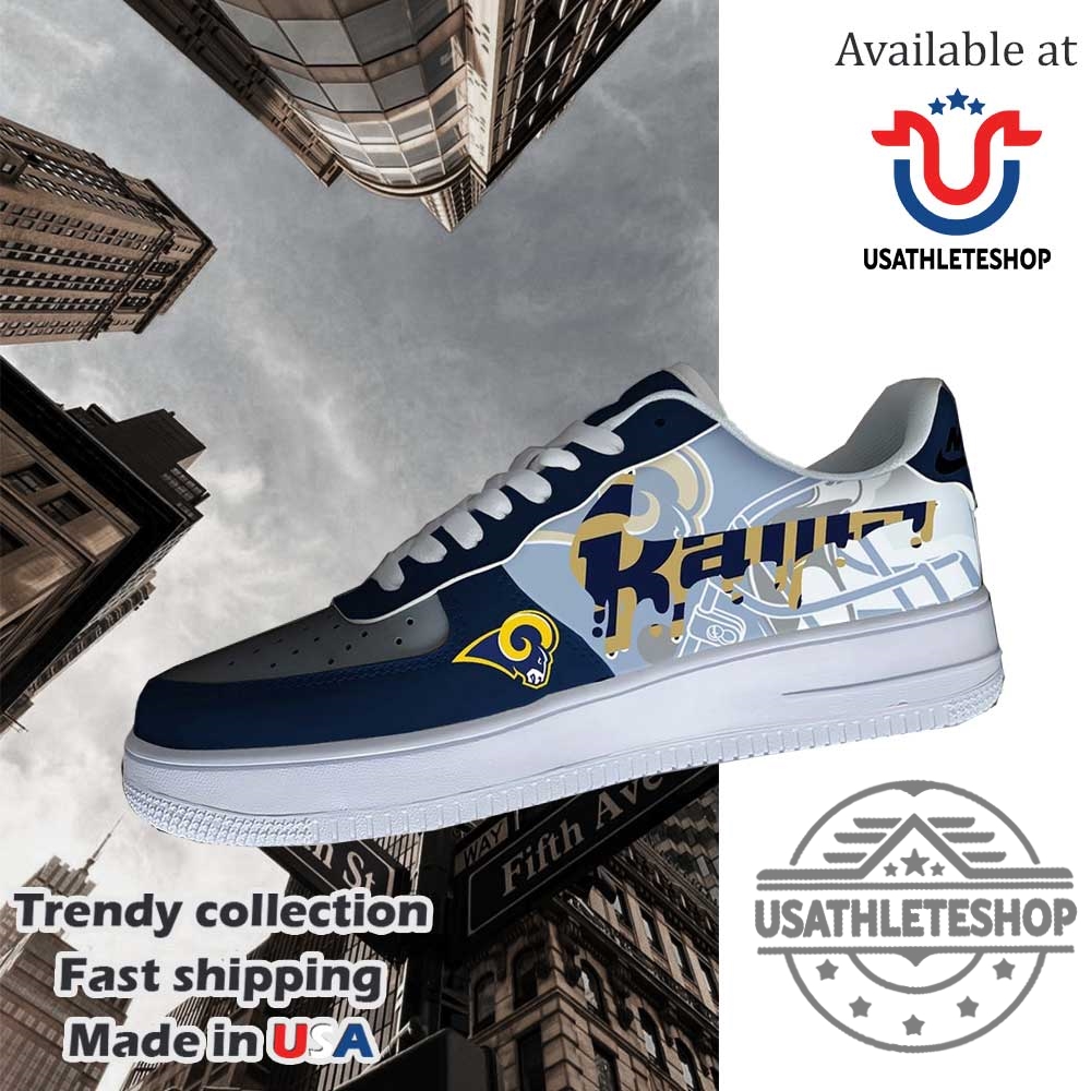 Nfl Los Angeles Rams Logo Custom Air Force 1 Running Shoes 3 NFL Los Angeles Rams Logo Custom Air Force 1 Running Shoes
