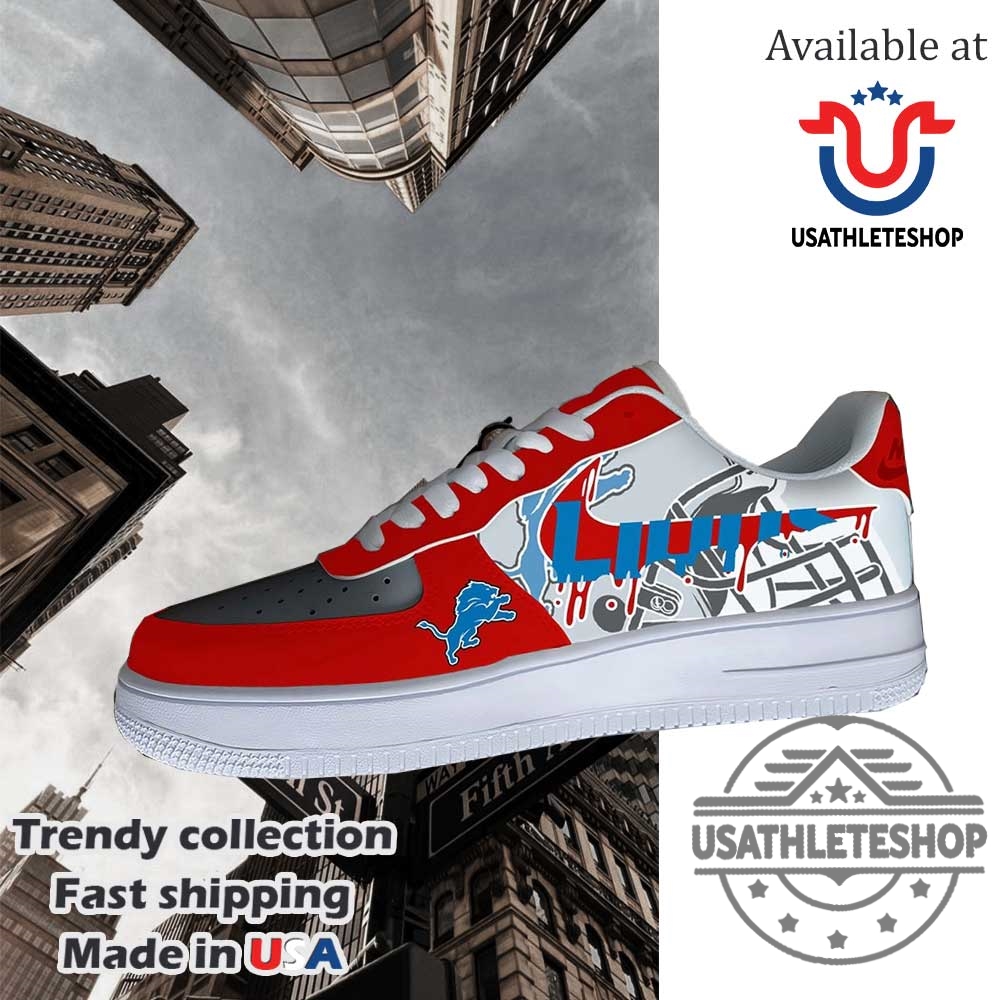 Nfl Detroit Lions Logo Custom Air Force 1 Running Shoes 3 NFL Detroit Lions Logo Custom Air Force 1 Running Shoes