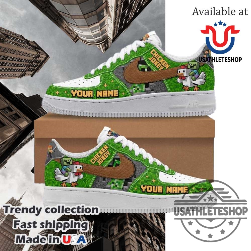 Minecraft Chicken Jockey Themed Air Force 1 Shoes