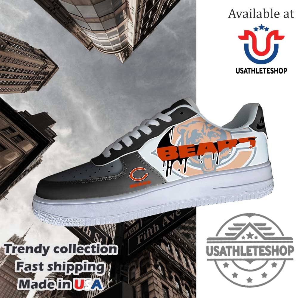 Nfl Chicago Bears Logo Custom Air Force 1 Running Shoes 3 NFL Chicago Bears Logo Custom Air Force 1 Running Shoes