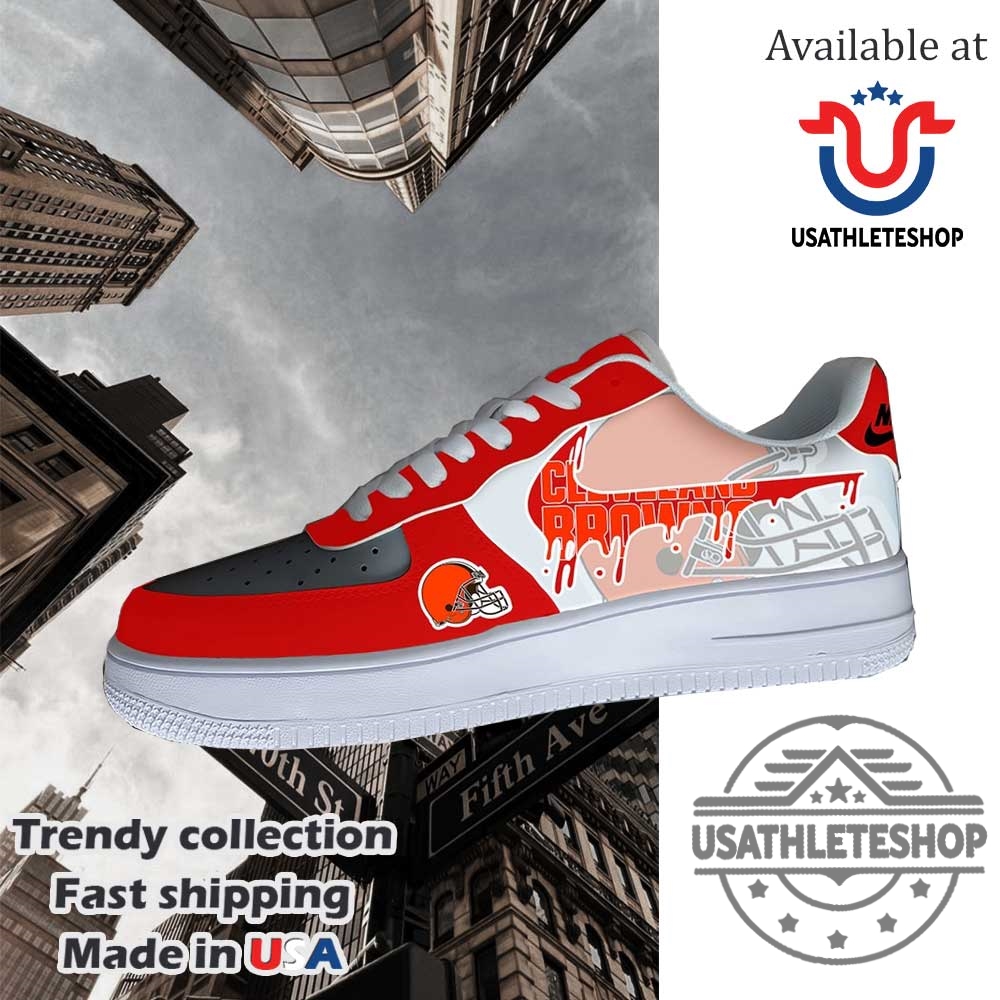 Nfl Cleveland Browns Logo Custom Air Force 1 Running Shoes 3 NFL Cleveland Browns Logo Custom Air Force 1 Running Shoes