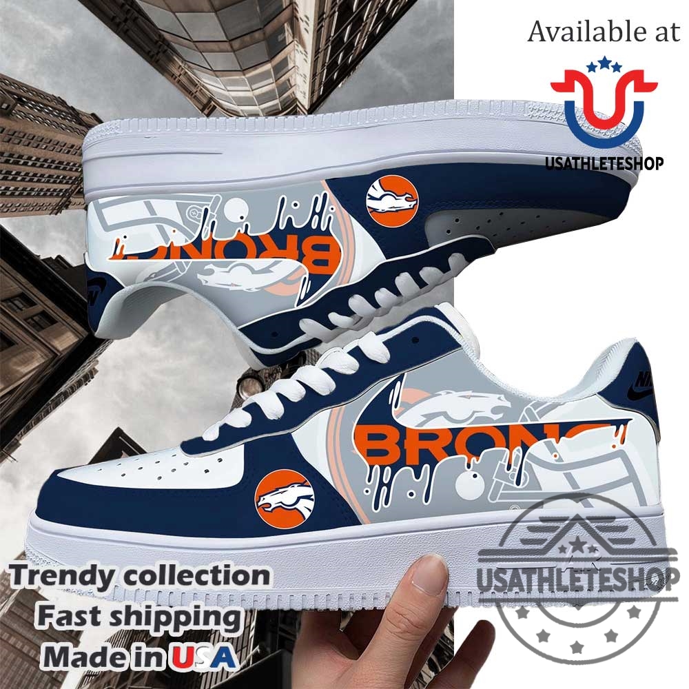 Nfl Denver Broncos Logo Custom Air Force 1 Running Shoes