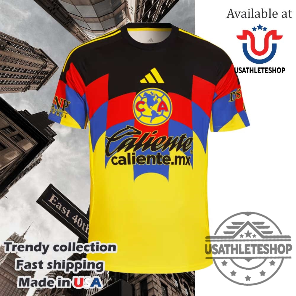 Club América Adidas Yellow Soccer Jersey Vintage Style Fan Apparel